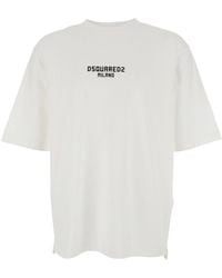 DSquared² - T-Shirt With Logo Print On The Front - Lyst