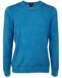 Avant Toi - Light Wool Cashmere Round Neck Pullover With Destroyed Edges - Lyst