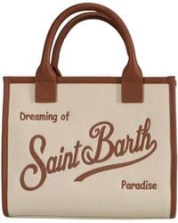 MC2 Saint Barth - Shoulder Bag Vanity Midi Canvas Grain Leather Cow - Lyst