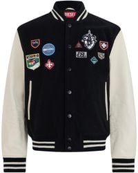 DIESEL - Varsity Jacket Patched Wool Bomber - Lyst