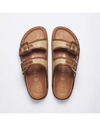 Birkenstock - Arizona Framed Raffia 1774 Ginger (Narrow) Sandal - Lyst