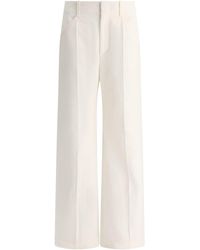 Chloé - Wide Leg Trousers With Raw Finish - Lyst
