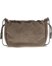 Brunello Cucinelli - Suede Shoulder Bag Calf Leather Bos Taurus - Lyst