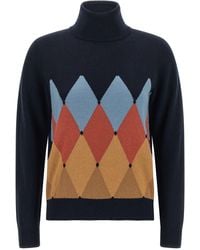 Ballantyne - Diamond Intarsia Cashmere Sweater - Lyst