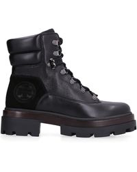 Tory Burch - Miller Leather Combat Boots - Lyst