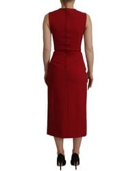 Dolce & Gabbana - Elegant Bodycon Midi Dress - Lyst
