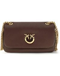 Pinko - Medium Love Bag Click Soft Horizontal Shoulder Calf Leather Bos Taurus - Lyst