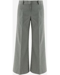 Ql2 - Cotton Blend Pants With Striped Pattern - Lyst