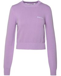 Palm Angels - Lilac Cotton Sweater - Lyst