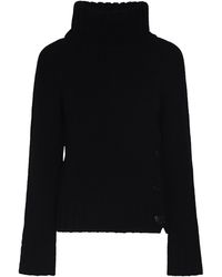 Aspesi - Button Embellished Roll Neck Knit Pullover - Lyst