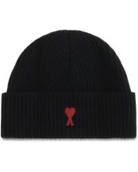 Ami Paris - Quota Ami De Coeur Wool Beanie - Lyst