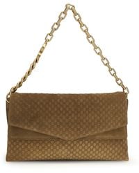 Gucci - Large Suede Shoulder Bag - Lyst