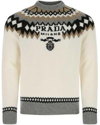 Prada - Embroidered Cashmere Sweater - Lyst