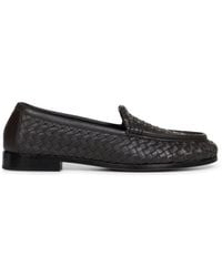 Bottega Veneta - Espresso Intrecciato Nappa Leather Silenzio Loafers - Lyst