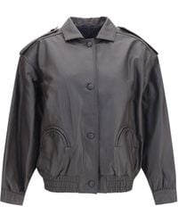 Blazé Milano - Charlie Ares Leather Bomber Jacket Lamb Ovis Aries - Lyst