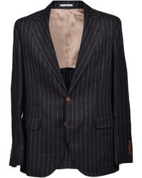 Brunello Cucinelli - Linen Pinstripe Blazer - Lyst