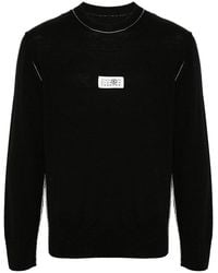 MM6 by Maison Margiela - Numbers-Motif Fine-Knit Jumper - Lyst