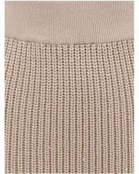 Brunello Cucinelli - Silk Wool Ribbed Knit Skirt - Lyst