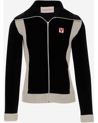 Valentino - Chenille Sweatshirt With Zipper And Chez Patch - Lyst