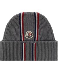 Moncler - Beanie With Logo Patch - Lyst