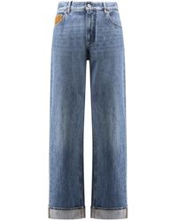 Bottega Veneta - Wide Leg Jeans With Turn Up - Lyst