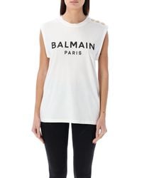 Balmain - 3-Button Tank Top - Lyst