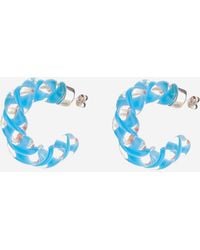 Bottega Veneta - Twisted Hoop Earrings Glass - Lyst