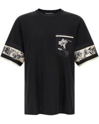 Dolce & Gabbana - Silk Detail T-Shirt - Lyst