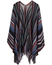 Missoni - V-Neck Cape Tech Fabric Acrylic Coat - Lyst