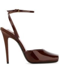 Saint Laurent - Caramel Leather Le Scandal Sandals - Lyst