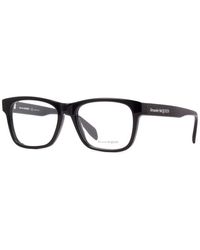 McQueen - Eyeglasses Square Full Rim, Shiny Frame And Clear Demo Lens Am0307O001 - Lyst