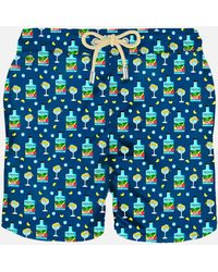 Mc2 Saint Barth - Light Fabric Swim Shorts With Portofino Gin Print Portofino Dry Gin Special Edition - Lyst