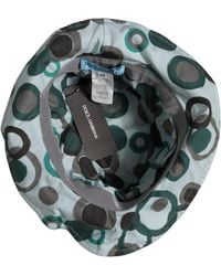 Dolce & Gabbana - Teal Cotton Big Polka Dot Pattern Bucket Hat - Lyst