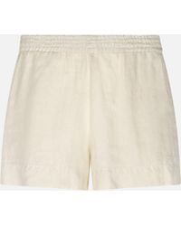 MC2 Saint Barth - Meave Cream Linen Pull Up Shorts Pant - Lyst