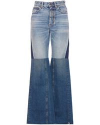 Chloé - Flared Patchwork Denim Jeans - Lyst