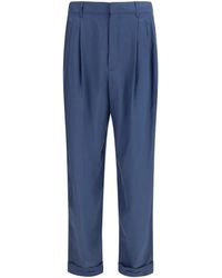 Saint Laurent - Tailored Pants With Habutai Silk Belt - Lyst