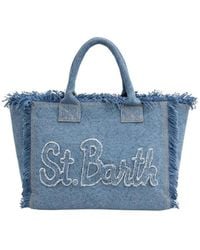 MC2 Saint Barth - Borsa Vanity Patch Denim Light - Lyst