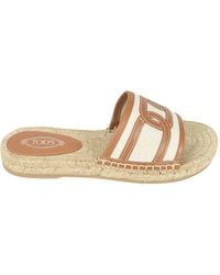 Tod's - Catena Patched Rafia Sandals - Lyst
