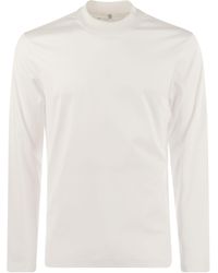Brunello Cucinelli - Long-Sleeve Cotton Jersey Chimney Neck T-Shirt - Lyst