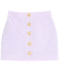 Balmain - Mini Skirt In Monochrome Tweed - Lyst