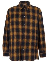 JORDANLUCA - Shirt With Classic Collar And All-Over Check Motif - Lyst