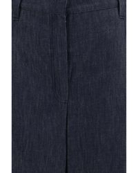 Brunello Cucinelli - Denim Effect Twill Wide Pants Cotton Jean - Lyst