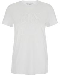 Max Mara - Crewneck T-Shirt With Tonal Logo Cotton T-Shirts & Jerseys - Lyst