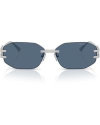 Versace - Sunglasses Geometric Rimless, Frame And Dark Lens Ve2274100080 - Lyst