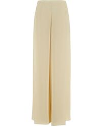 Slacks and Chinos Wide-leg and palazzo trousers Womens Clothing Trousers White Erika Cavallini Semi Couture Cotton Pants in Ivory 
