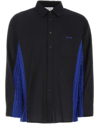 Koche - Two-Tone Cotton And Wool Oversize Shirt - Lyst