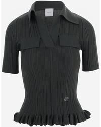 Patou - Sweater With Ruffles Stretch Wool Blend Merino - Lyst