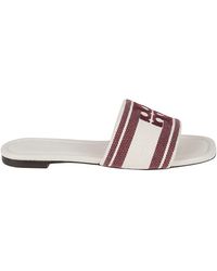 Tory Burch - Double T Jacquard Sliders - Lyst