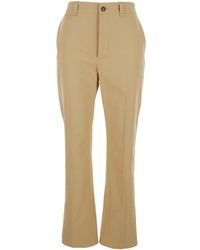 Saint Laurent - Straight Pants With A Button - Lyst