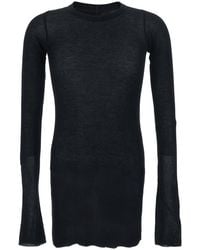 Rick Owens - T-Shirt With Ribbed Design And Round Neck - Lyst
